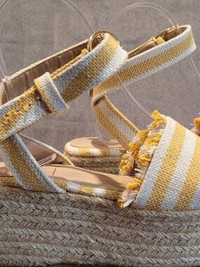 Daphnie Yellow & White Striped Espadrille Charlotte Russe Lulus Platform Sandals